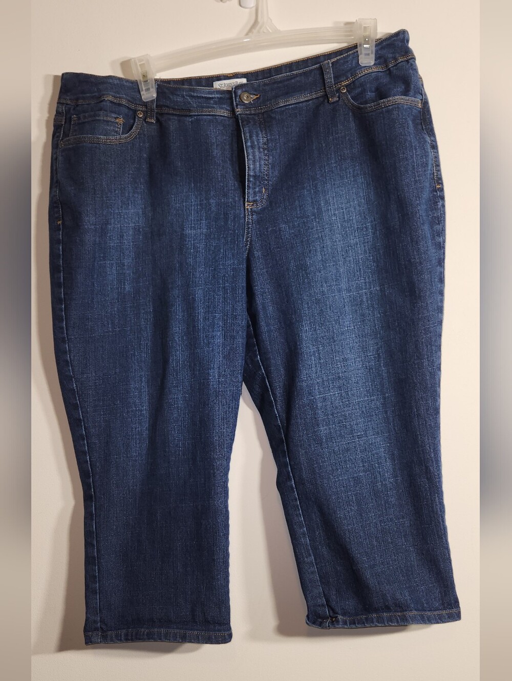 Dark Wash Denim Capri Jeans 20W St John's Bay